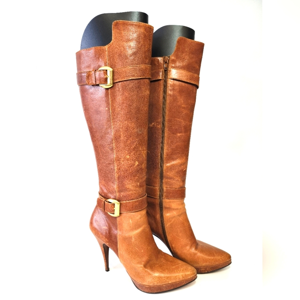 Knee-High Leather Boots Size 7